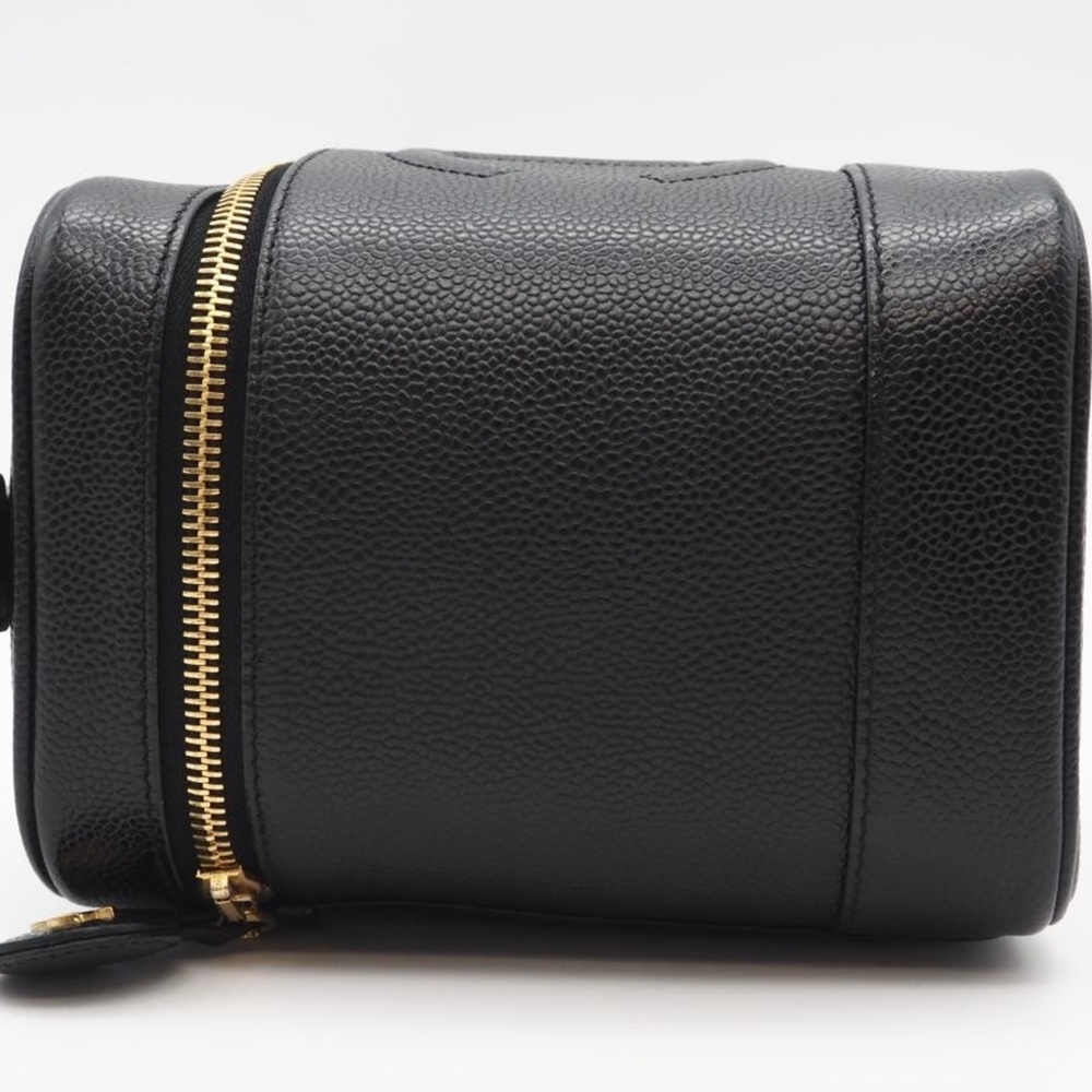 CHANEL Black Caviar Leather Logo Vanity Bag - Picture 8 of 12